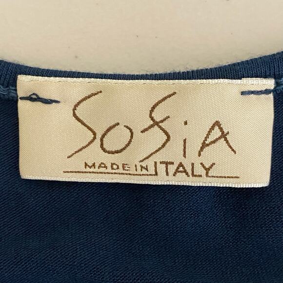 Sofia Jersey Slip Dress Womens Small Spaghetti Straps Stretch Minimalist Italy - Picture 3 of 9